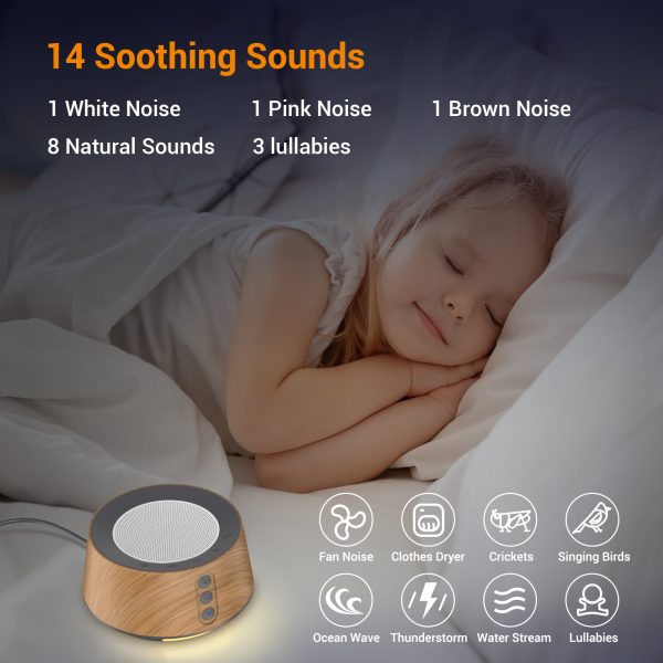 BGOVERSS White Noise Machine Wood Color - Image 2