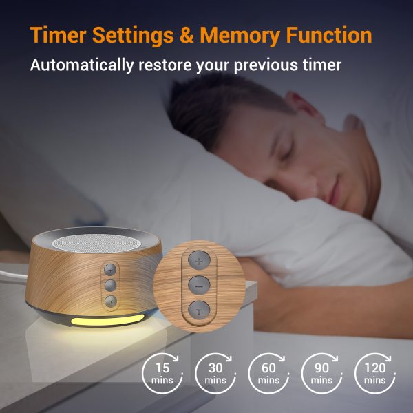 BGOVERSS White Noise Machine Wood Color - Image 5